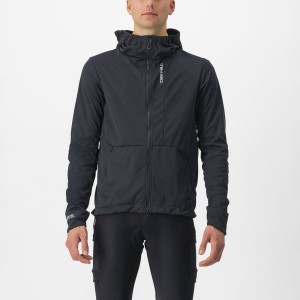 Geaca Barbati Castelli TRAIL HOODIE Negrii | 98XDZPVTM