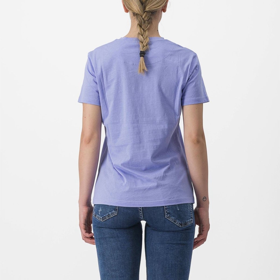 Casual Dama Castelli PEDALARE TEE Violet Albi | 75CJLPFDH