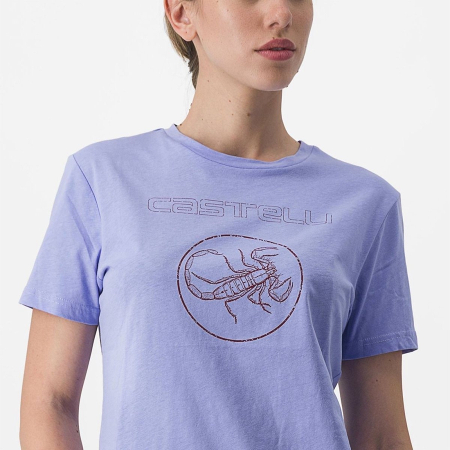 Casual Dama Castelli PEDALARE TEE Violet Albi | 75CJLPFDH