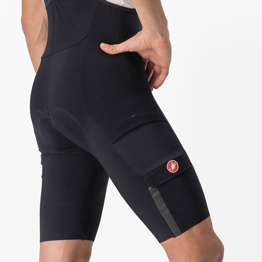 Pantaloni Scurți Cu Bavetă Barbati Castelli UNLIMITED THERMAL Negrii | 41ZVGNPFJ