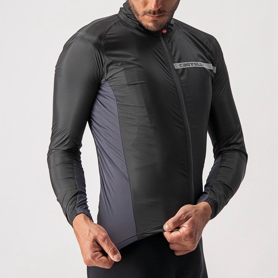 Protecţie Barbati Castelli SQUADRA STRETCH Negrii Gri Inchis | 07BTXJEHU