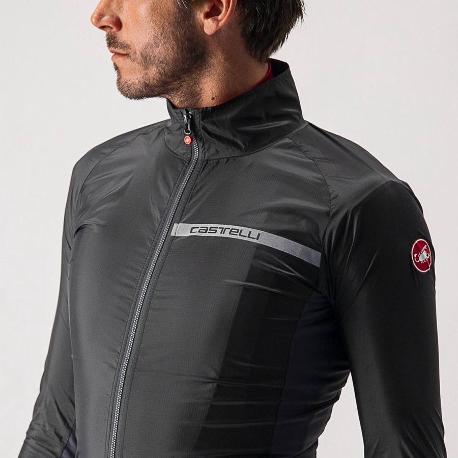 Protecţie Barbati Castelli SQUADRA STRETCH Negrii Gri Inchis | 07BTXJEHU