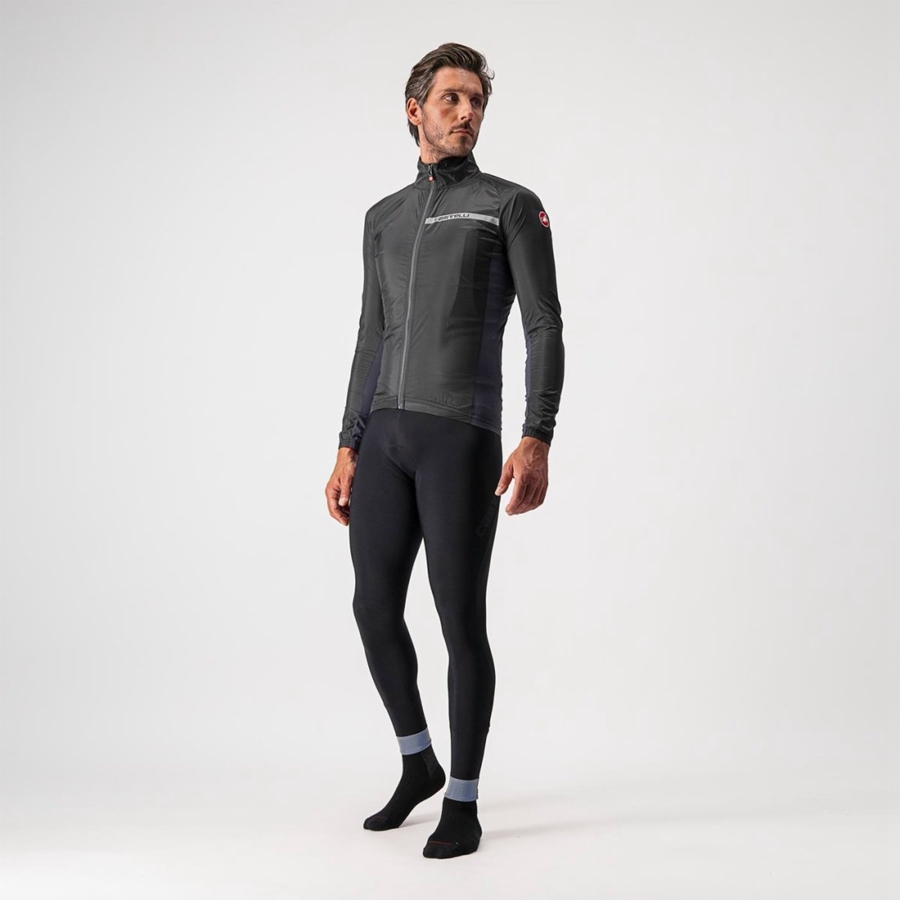 Protecţie Barbati Castelli SQUADRA STRETCH Negrii Gri Inchis | 07BTXJEHU