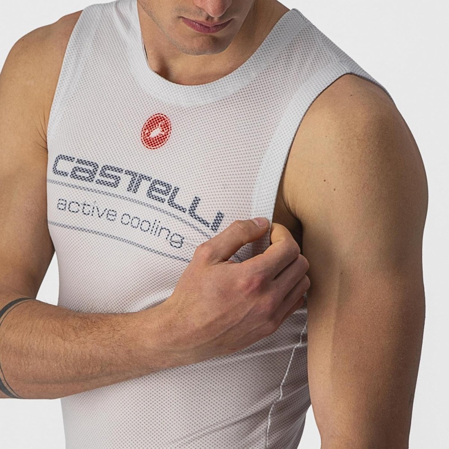 Strat De Baza Barbati Castelli ACTIVE COOLING SLEEVELESS Argintii Gri | 76HANIMOD