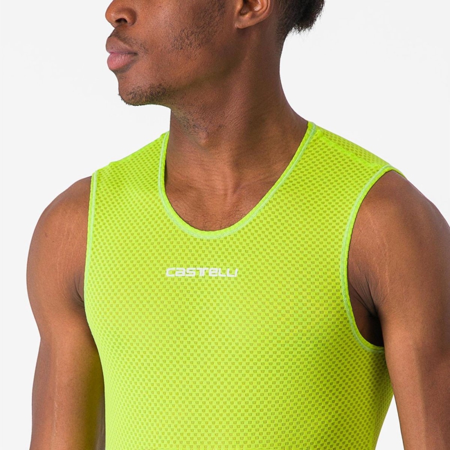 Strat De Baza Barbati Castelli PRO MESH 2.0 SLEEVELESS Verzi Deschis | 61GQKLNOZ