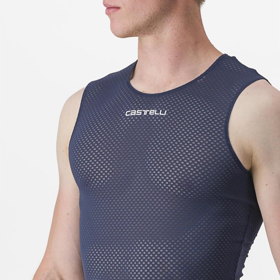 Strat De Baza Barbati Castelli PRO MESH 2.0 SLEEVELESS Albastri | 57AMRXWBO