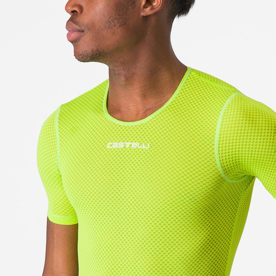 Strat De Baza Barbati Castelli PRO MESH 2.0 SHORT SLEEVE Verzi Deschis | 97CVIYXTZ