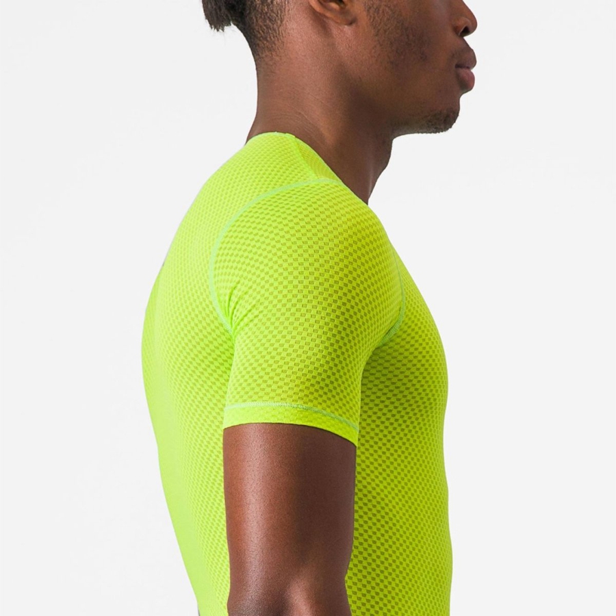 Strat De Baza Barbati Castelli PRO MESH 2.0 SHORT SLEEVE Verzi Deschis | 97CVIYXTZ