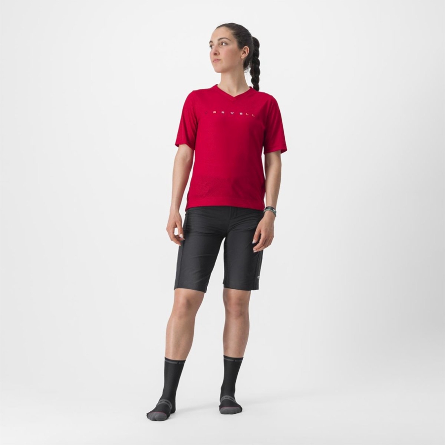 Tricou Dama Castelli TRAIL TECH 2 W TEE Rosii Inchis | 25LVQIRNM