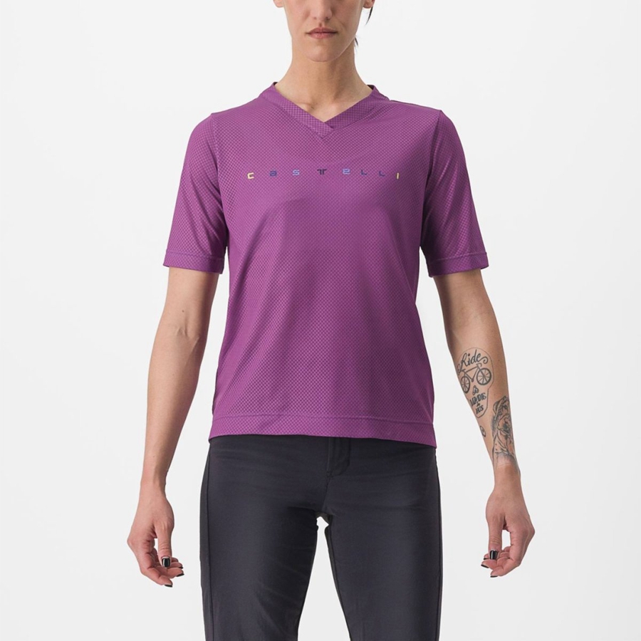 Tricou Dama Castelli TRAIL TECH 2 W TEE Violet | 13JSPWUOQ