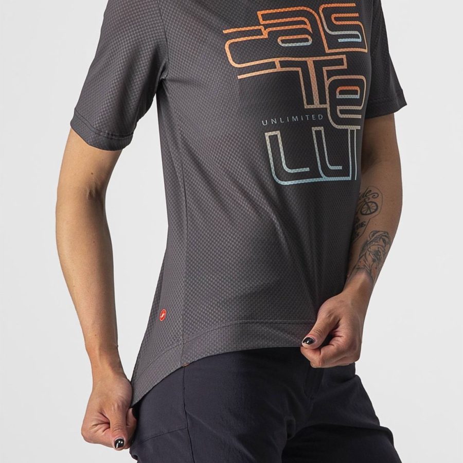 Tricou Dama Castelli TRAIL TECH W TEE Gri Inchis | 37NHMOETL