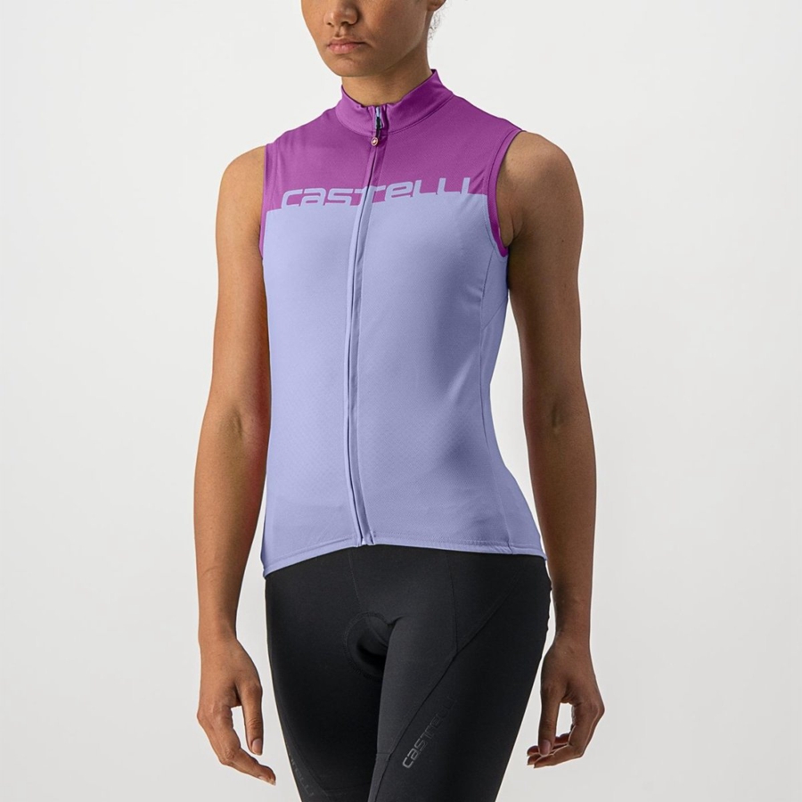 Tricou Dama Castelli VELOCISSIMA SLEEVELESS Violet Albi | 93QKEJCDP