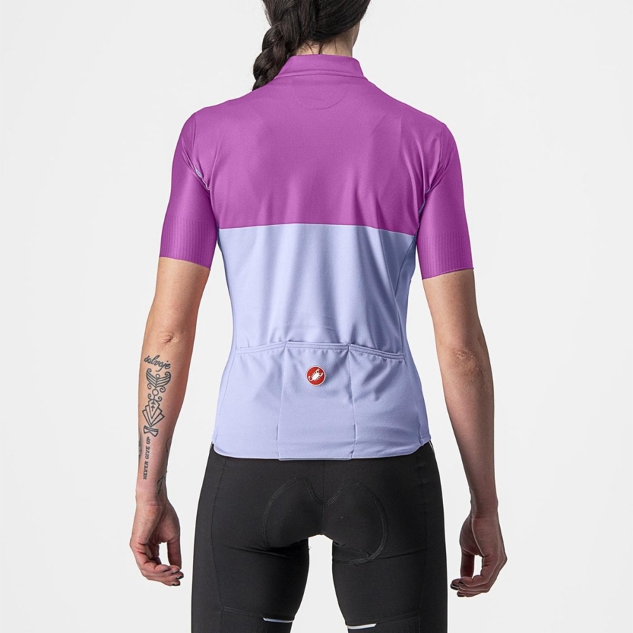 Tricou Dama Castelli VELOCISSIMA Violet Albi | 23FQOKGVE